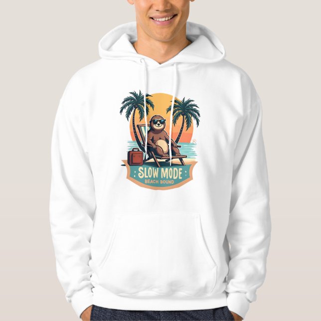 Retro Trögdjur Semester T-Shirt Rolig Tropisk Avsl Hoodie (Framsida)