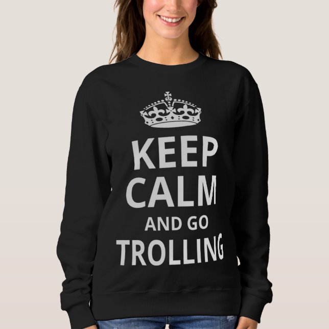 Retro Trolling Fishing 'Keep Calm and Go Trolling  T Shirt (Framsida)