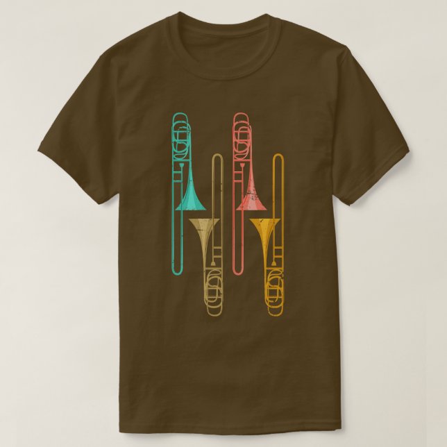 Retro Trombone 1 T Shirt (Design framsida)