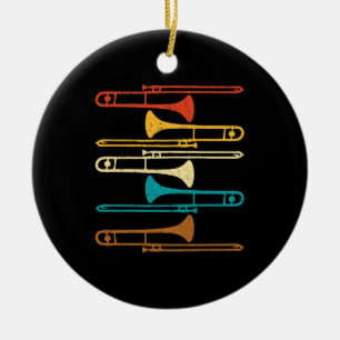 Retro Trombone - Jazz Julgransprydnad Keramik