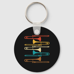 Retro Trombone - Jazz Nyckelring