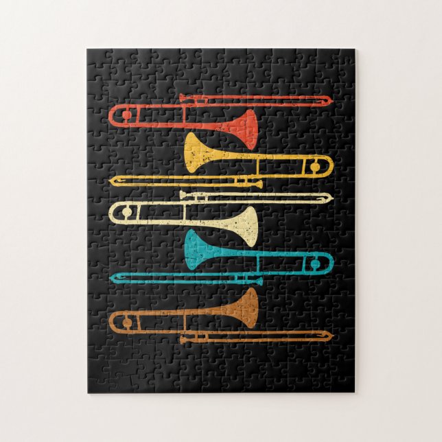 Retro Trombone - Jazz Pussel (Vertikal)