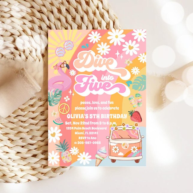 Retro Tropical 5-års inbjudan (Skapare uppladdad)