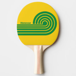 Retro Tropical Banana Dual Curl Ränder med Namn Pingisracket
