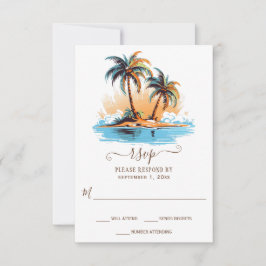 Retro Tropical Beach Destination Wedding OSA Kort