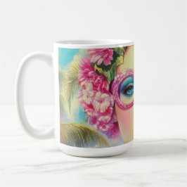 Retro Tropical Beauty Kaffemugg