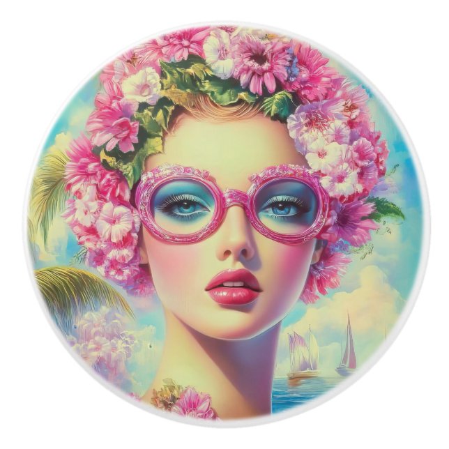 Retro Tropical Beauty Knopp (Framsidan)