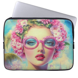 Retro Tropical Beauty Laptop Fodral