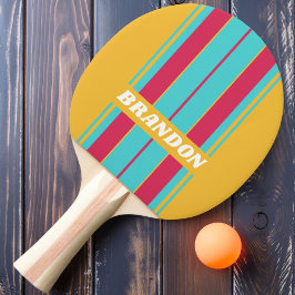 Retro Tropical Breeze Brädstripor med namn Pingisracket
