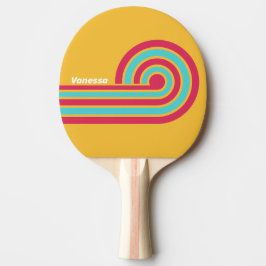 Retro Tropical Breeze Ränder med Namn Pingisracket
