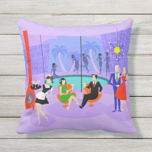 Retro Tropical Cocktail-påfyllning av Party Kudde