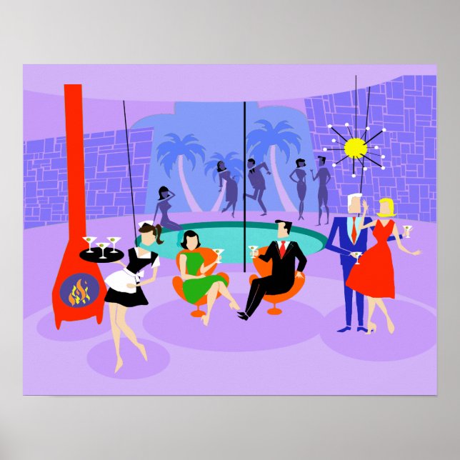 Retro Tropical Cocktail Party Poster (Framsidan)