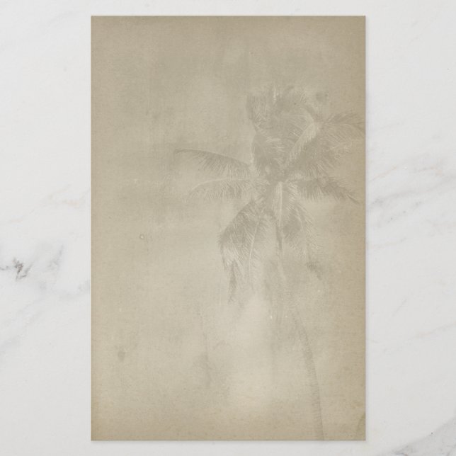 Retro Tropical Handflatan Träd Papper Stationery (Framsida)
