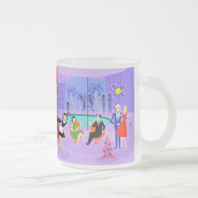 Retro Tropical jul Party Frosted Glass Mugg (Höger)