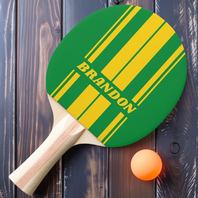 Retro Tropical Palm Dual Board Ränder med Namn Pingisracket (Skapare uppladdad)