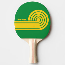 Retro Tropical Palm Dual Curl Ränder med Namn Pingisracket