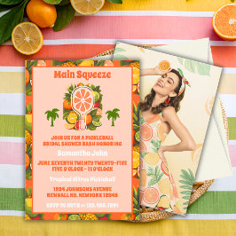 Retro Tropical Pickleball Möhippa Photo Inbjudningar