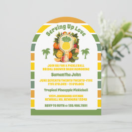 Retro Tropical Pineapple Pickleball Möhippa Inbjudningar