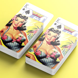 Retro Tropical Summer Pin up Casinokort