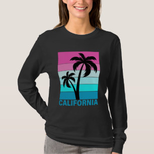 Retro Tropical Sunset Beach Summer Vacation CA Cal T Shirt
