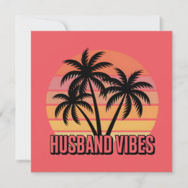Retro Tropical Sunset Husband Vibes Julkort