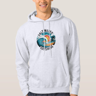 Retro Tropical Sunset Wave Hoodie