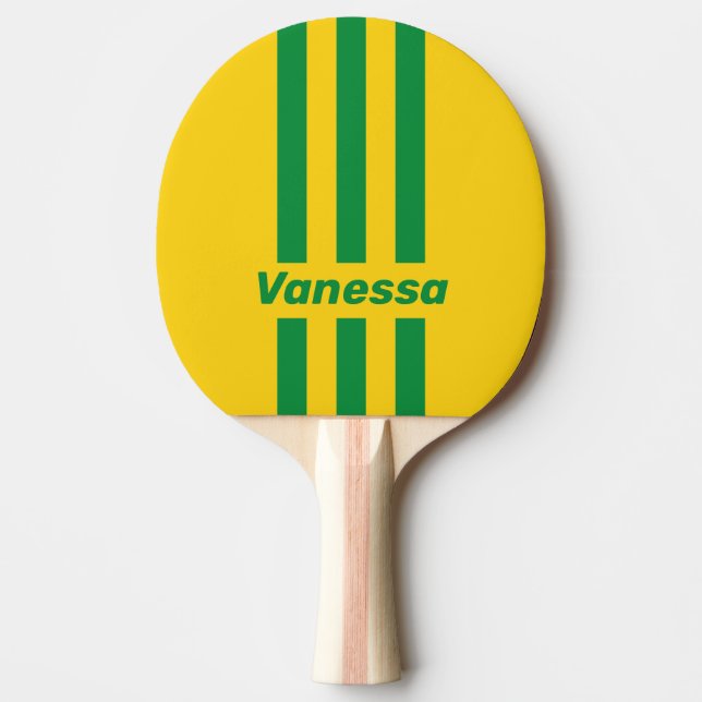 Retro Tropisk Banan Trefacksrand med Namn Pingisracket (Framsidan)