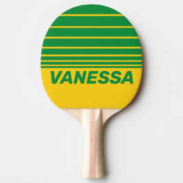 Retro Tropisk Banana Tre Horisontella Ränder & Nam Pingisracket