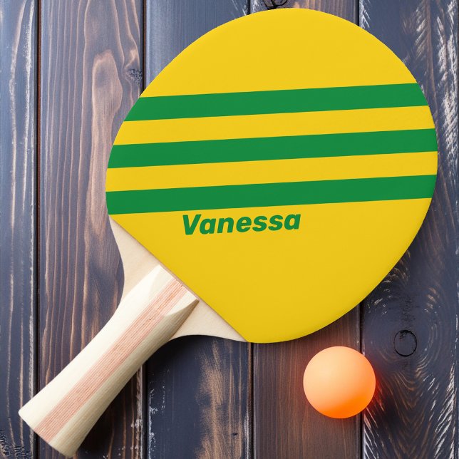 Retro Tropisk Banana Tre Ränder med Namn Pingisracket (Skapare uppladdad)