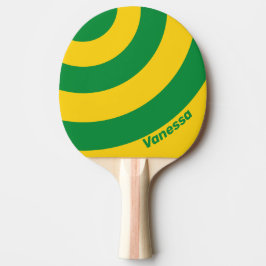 Retro Tropisk Banana Trecirkelrand medNamn Pingisracket