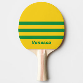 Retro Tropisk Bananssjukdom med tre tvärränder med Pingisracket