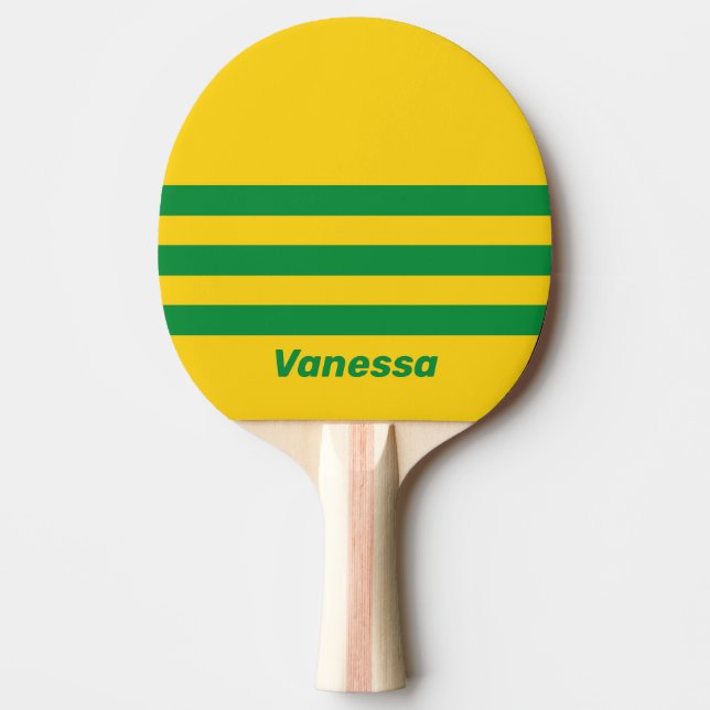 Retro Tropisk Bananssjukdom med tre tvärränder med Pingisracket (Framsidan)