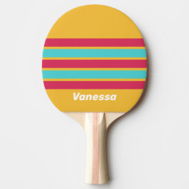 Retro Tropisk Bris över Randig med Namn Pingisracket