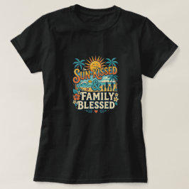 Retro Tropisk Familjesemester & Strandåterträff T Shirt