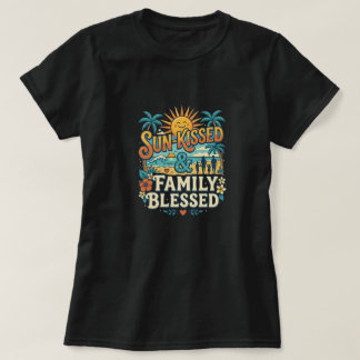 Retro Tropisk Familjesemester & Strandåterträff T Shirt