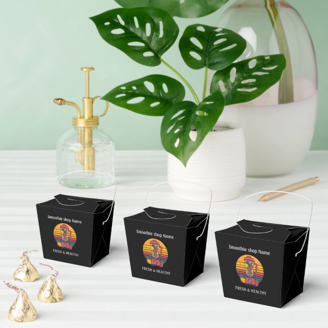 Retro tropisk fruktsmoothiebutik Juice Bar Presentaskar (Multipel)