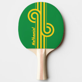Retro Tropisk Palm Dubbelrand Loop med Namn Pingisracket