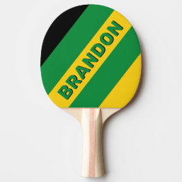Retro Tropisk Palm Kraftig Randig med Namn Pingisracket