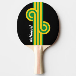 Retro Tropisk Palm Loop med Namn Pingisracket
