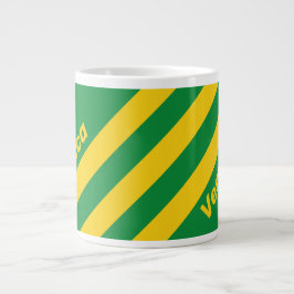 Retro Tropisk Palm Tre Ränder med Namn Jumbo Mugg