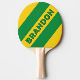 Retro Tropisk Palm Tre Tjocka Ränder med Namn Pingisracket