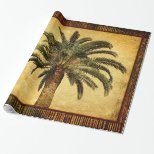 Retro tropisk palmträd för vintage - presentpapper