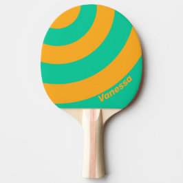 Retro Tropisk Punch Cirkelrand med Namn Pingisracket