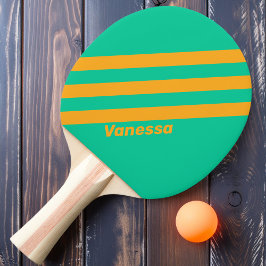 Retro Tropisk Punch-ränder med namn Pingisracket