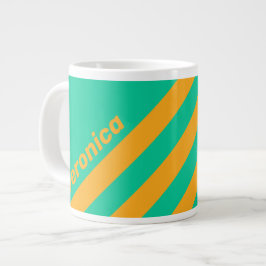 Retro Tropisk Punchränder med namn Jumbo Mugg
