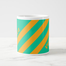 Retro Tropisk Punchränder med namn Jumbo Mugg