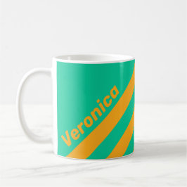 Retro Tropisk Punchränder med namn Kaffemugg