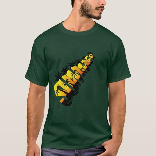 Retro Tropisk Sommar Typografi Design med Palm T Shirt (Framsida)