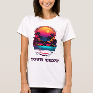 Retro, tropiska öar party t shirt