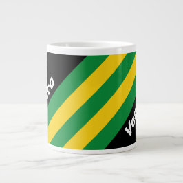 Retro Tropiska Palm Ränder med Namn Jumbo Mugg
